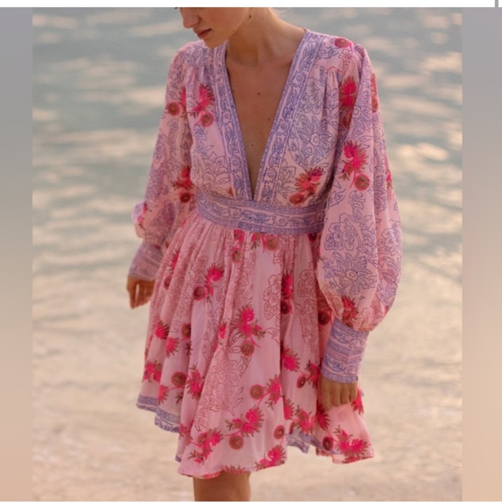 V Neck Mini Dress